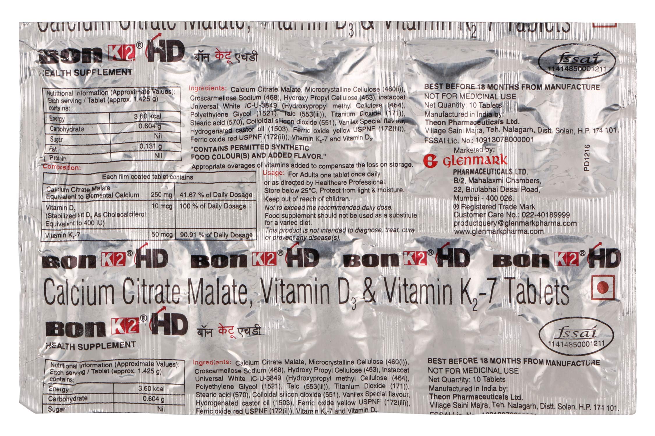 Bon K2 HD - Strip of 10 Tablets