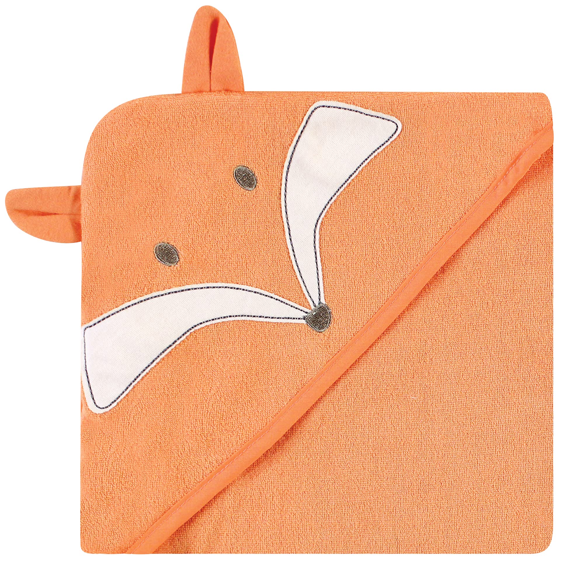 Hudson Baby Unisex Baby Cotton Rich Hooded Towels, Fox, One Size