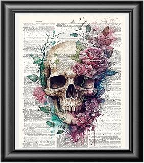 Art Print on Antique dictionary book page, Poster Wall art, Pastel Goth Print, Romantic Print, Valentine gift