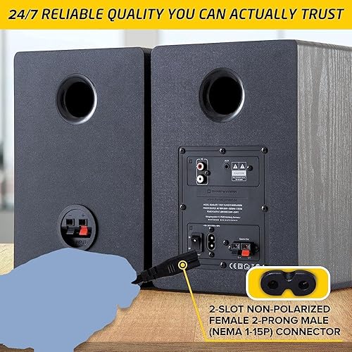 Miniatura 4 de Cable de alimentación de CA de 2 clavijas compatible con JBL PartyBox 110, 300, 1000, PartyBox On-The-Go, Partybox Encore Essential Speaker (10 pies)