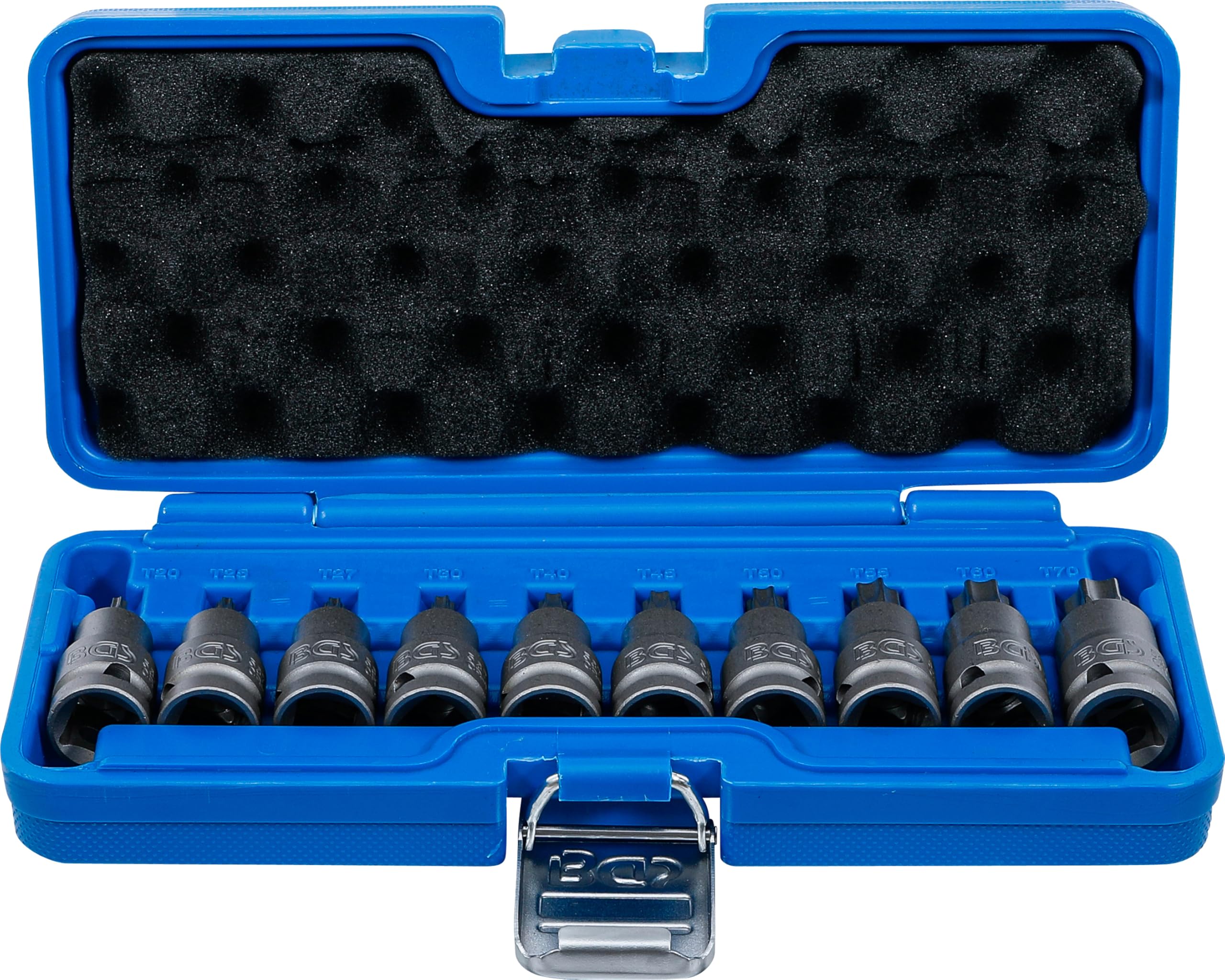 BGS 5097 | Juego de puntas de vaso de impacto | entrada 12,5 mm (1/2") | perfil en T (para Torx) T20 - T70 | 10 piezas
