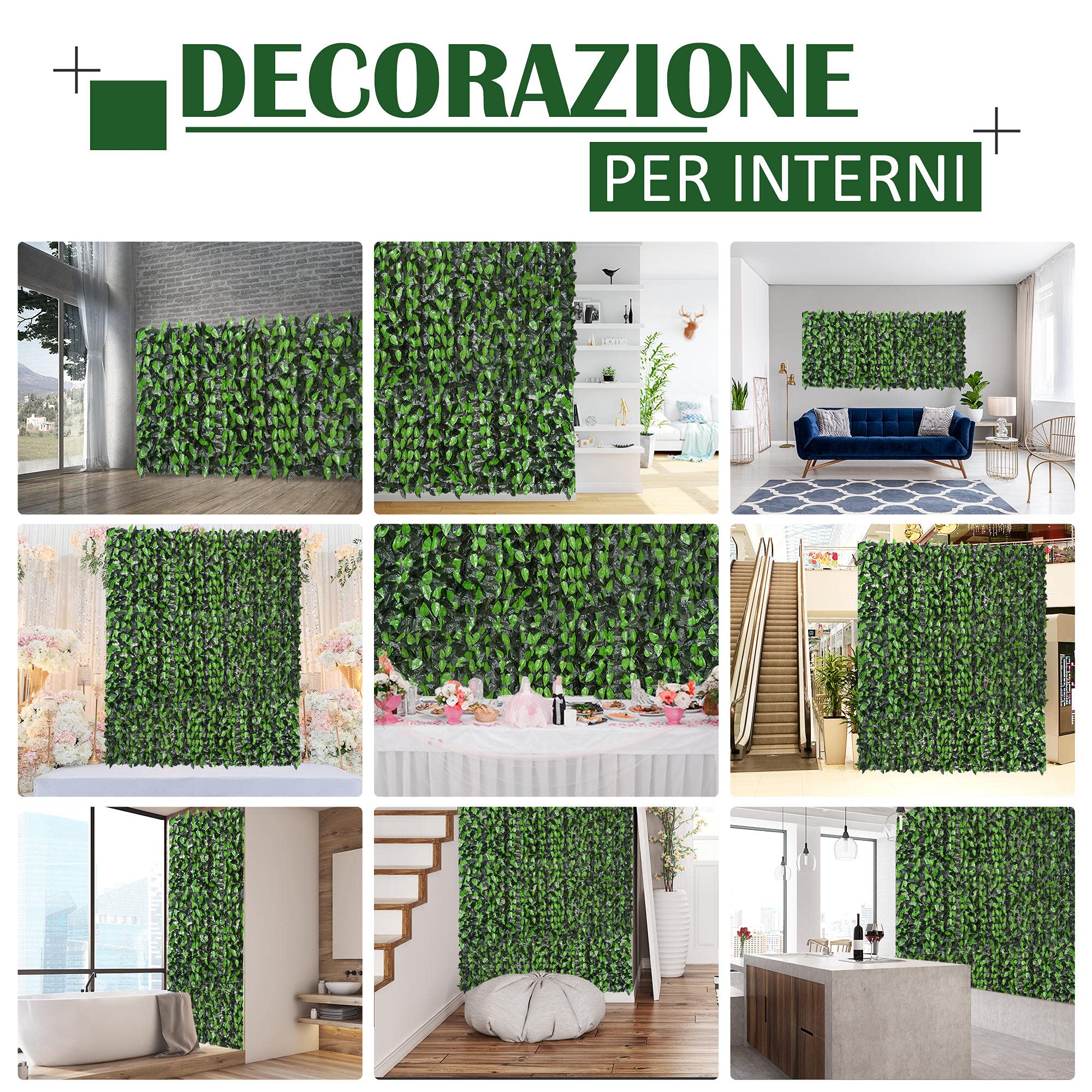 Outsunny Rotolo di Siepe Finta Artificiale 3x1 m per Balcone e Giardino, Finta Siepe in PE e Tessuto, Verde Chiaro e Verde Scuro