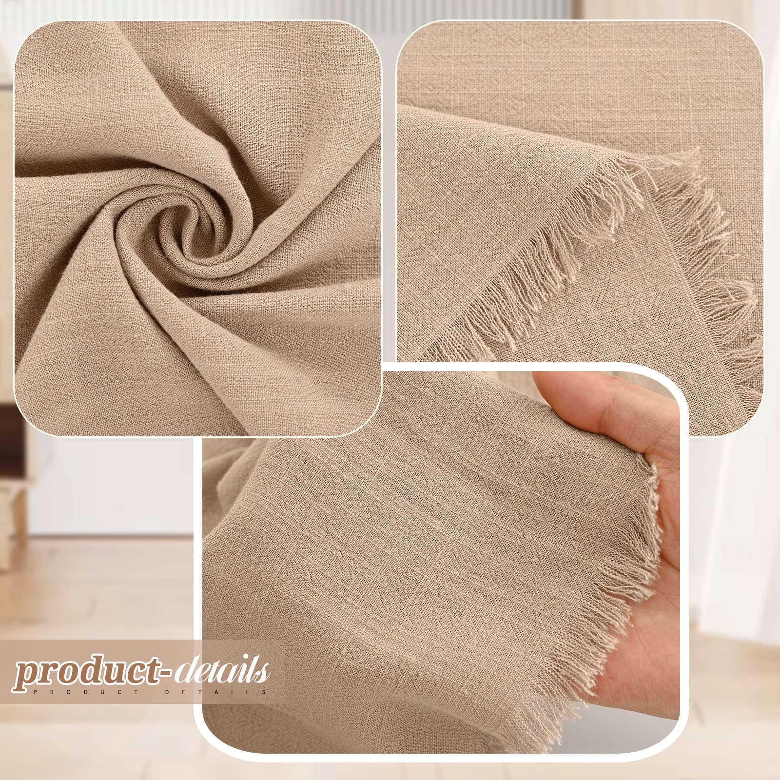 Servilletas de Tela de Cena de algodón de Lino de Color Liso Suave 