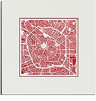 Vista 49 de O3 Design Studio Mapa de corte de papel Madrid negro mate de 20 x 20 pulgadas