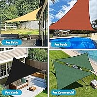 Vista 7 de Amagenix - Toldo tipo vela triangular para exteriores, toldo de sombra para exteriores, 10 x 10 x 14 pies, toldo con bloqueo UV para patio al aire