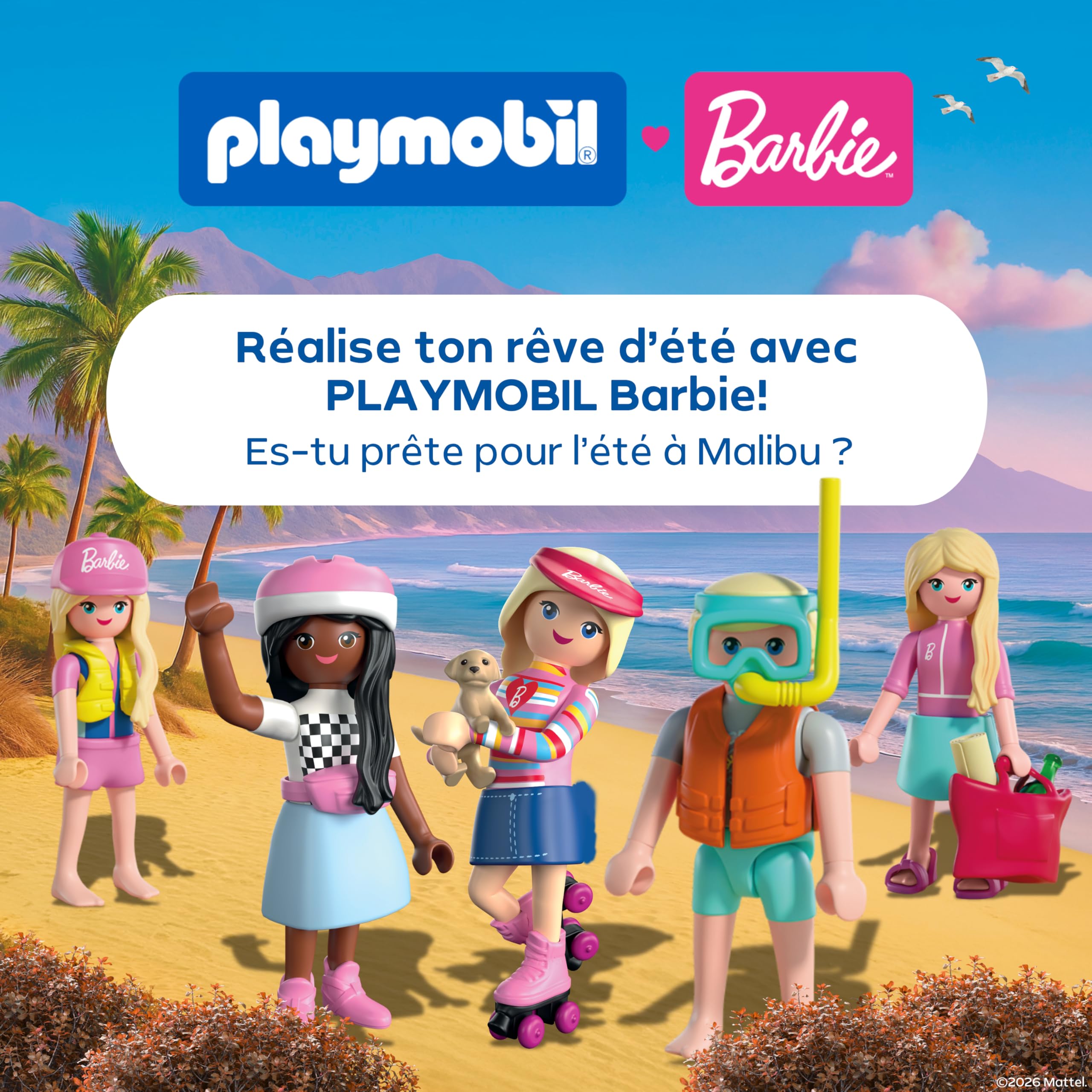 Playmobil, Barbie, Parc Aquatique, Aventures d’été avec Barbie, Nikki et Daisy, Grand Parc Aquatique remplissable avec de l’Eau réelle, Rêves d’été à Malibu pour Enfants à partir de 4 Ans, 72120