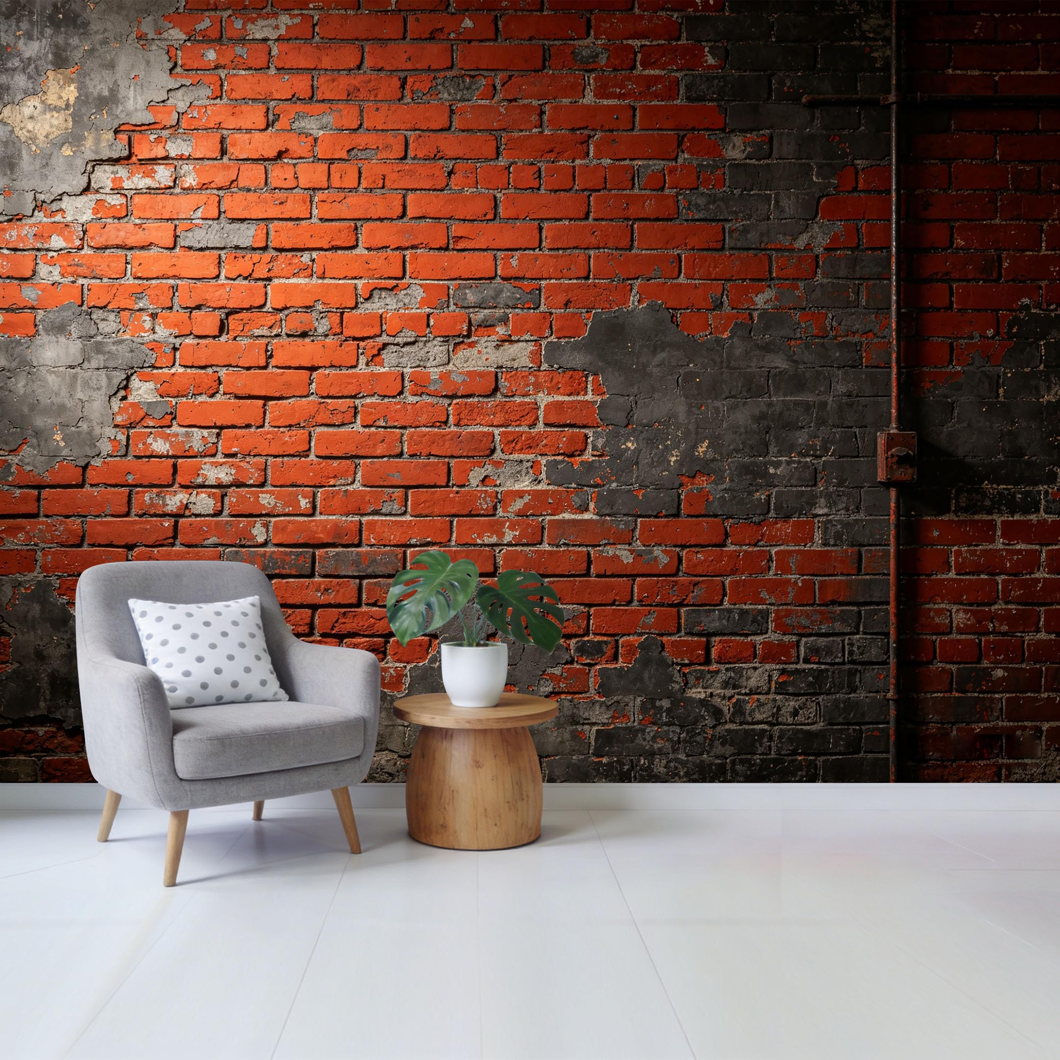 Qzlithotic Yq2605251061 Custom Size Wall Mural Rustic Red Brick Industrial Concrete Textured Background Selfadhesive Wall Fabric Removable Wallpaper For Home Office Decor