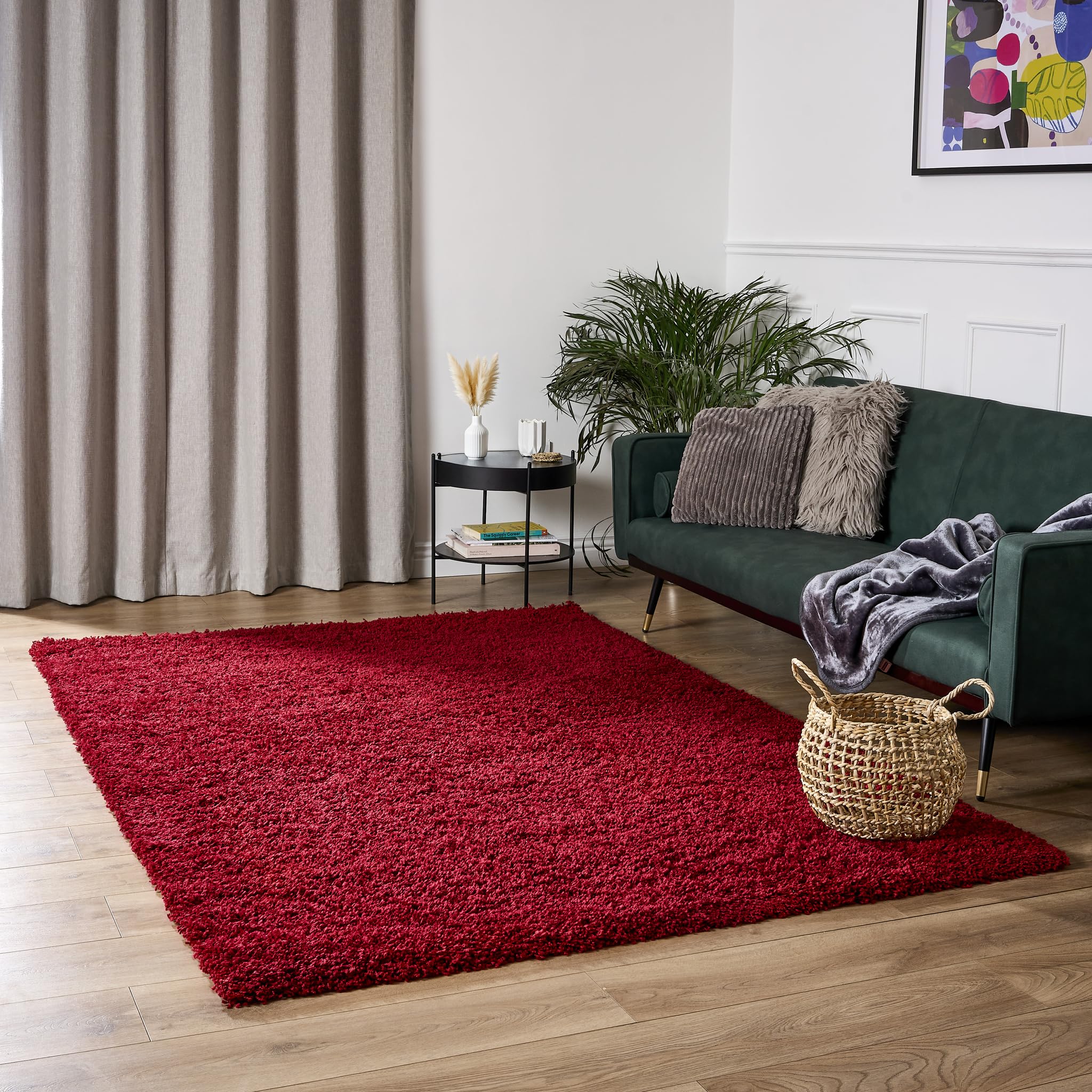 Bravich Navy Blue Shaggy Rug 80 x 150cm (2'7" x 4'11") 5cm Pile Medium Thick Fluffy Living Room Hessian Backed Washable — view 95