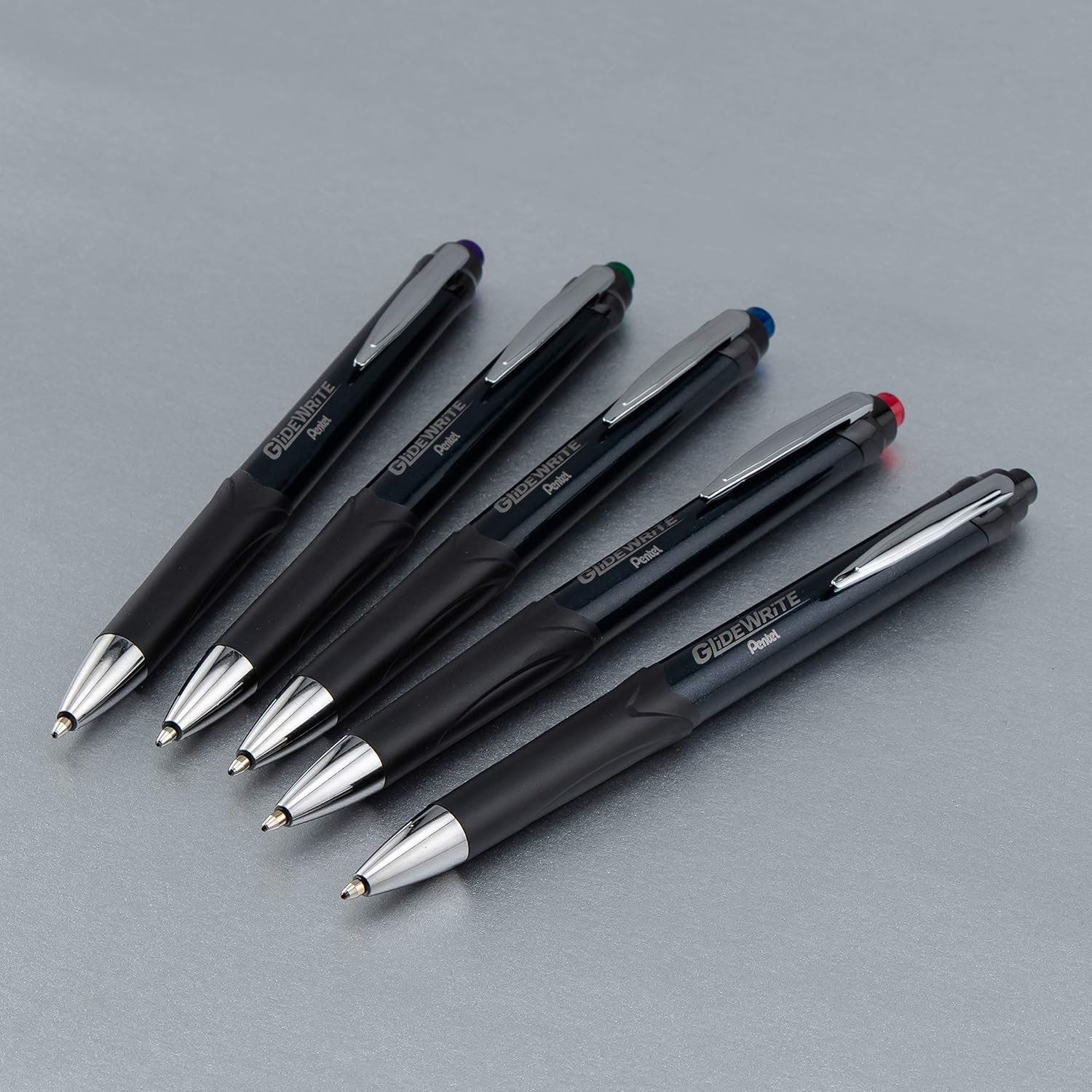 Pentel Glidewrite Signature Ballpoint Pen, (1.0mm) Medium, Black Barrel, Black Ink, 3-pk (BX930ABP3A) : Everything Else