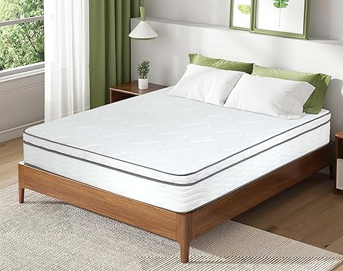 Miniatura 21 de Colchón de tamaño matrimonial de 5/6/8/10/12 pulgadas con funda, colchón de resortes interiores en una caja para un sueño fresco y alivio de 30.48