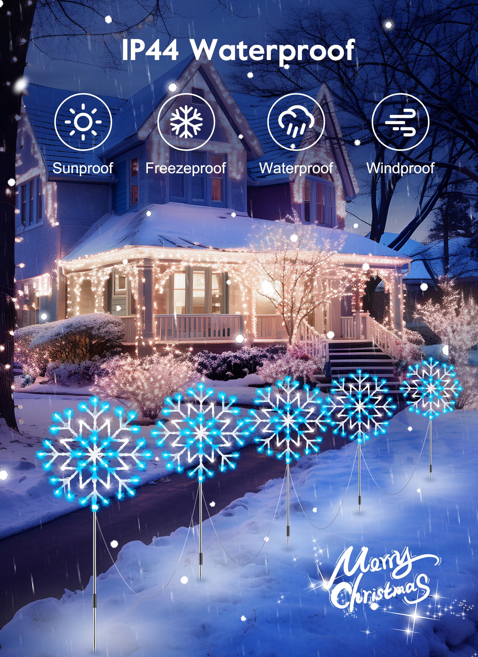 Amazon.com : Brightown Snowflake Lights Outdoor, 10 Large