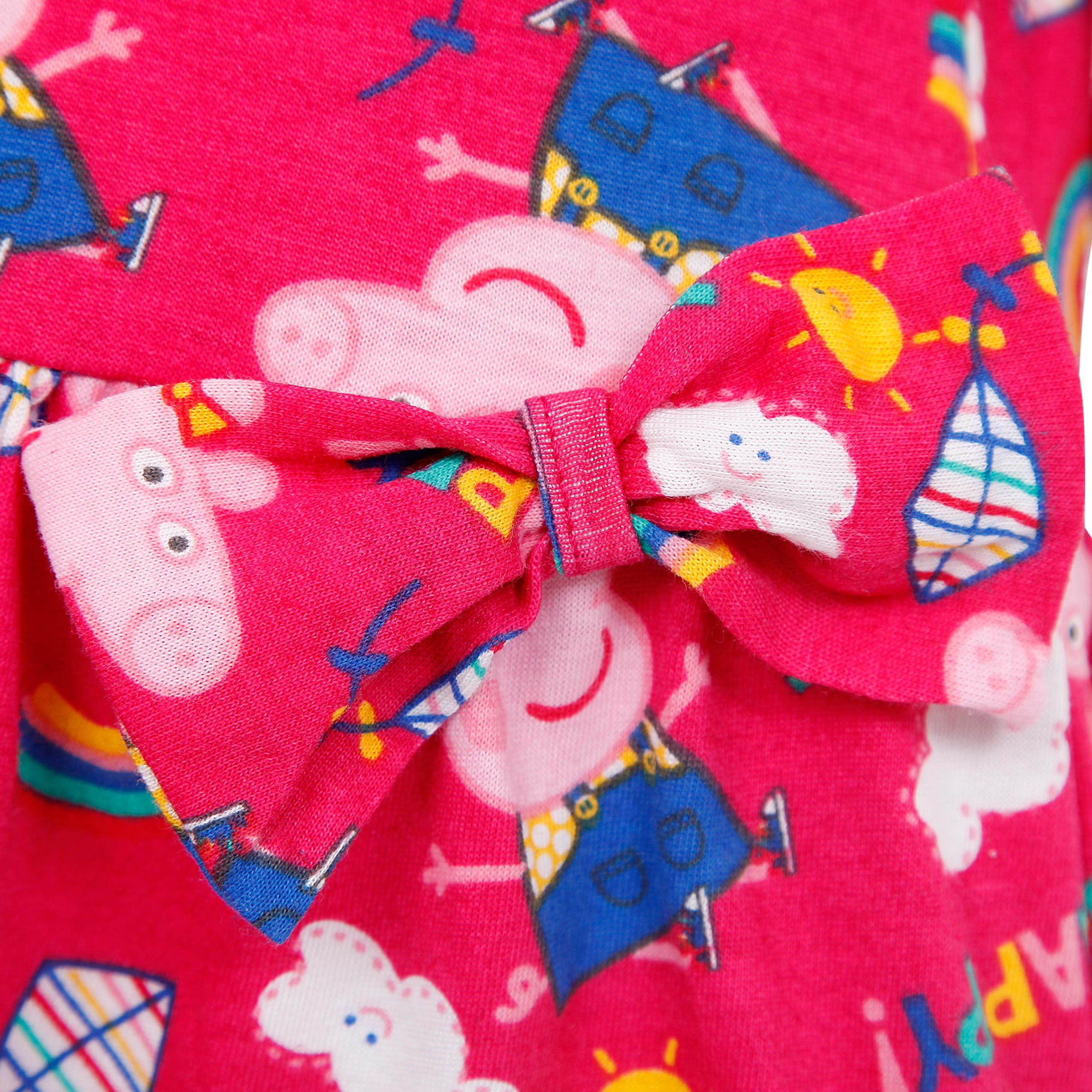 Peppa Wutz Kleid Mädchen | Regenbogen Sommerkleid Mädchen | Kurzarm Kleider Für Kinder 92 Ansicht 3