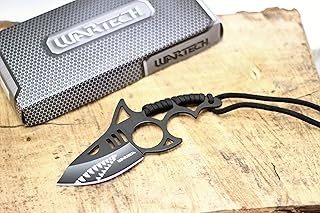 Wartech HWT232 6 Inch Full Tang Shark Fixed Blade Hunting Knife With Nylon Sheath (Black) - Wartech