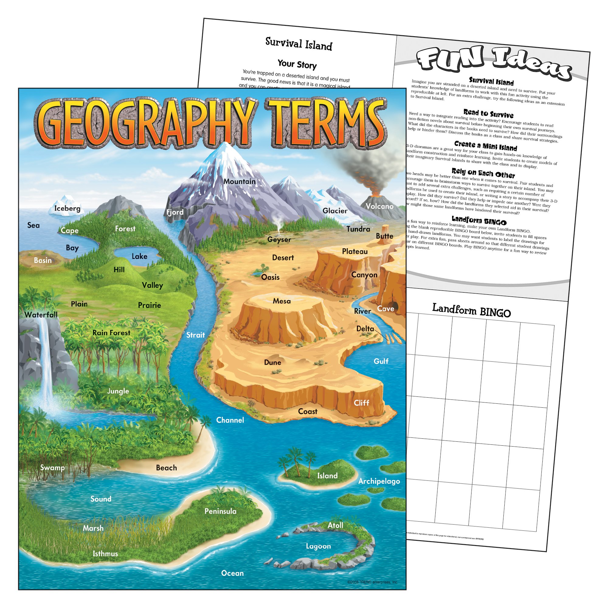 TREND enterprises, Inc. Geography Terms Learning Chart, 17" x 22" - Image 2