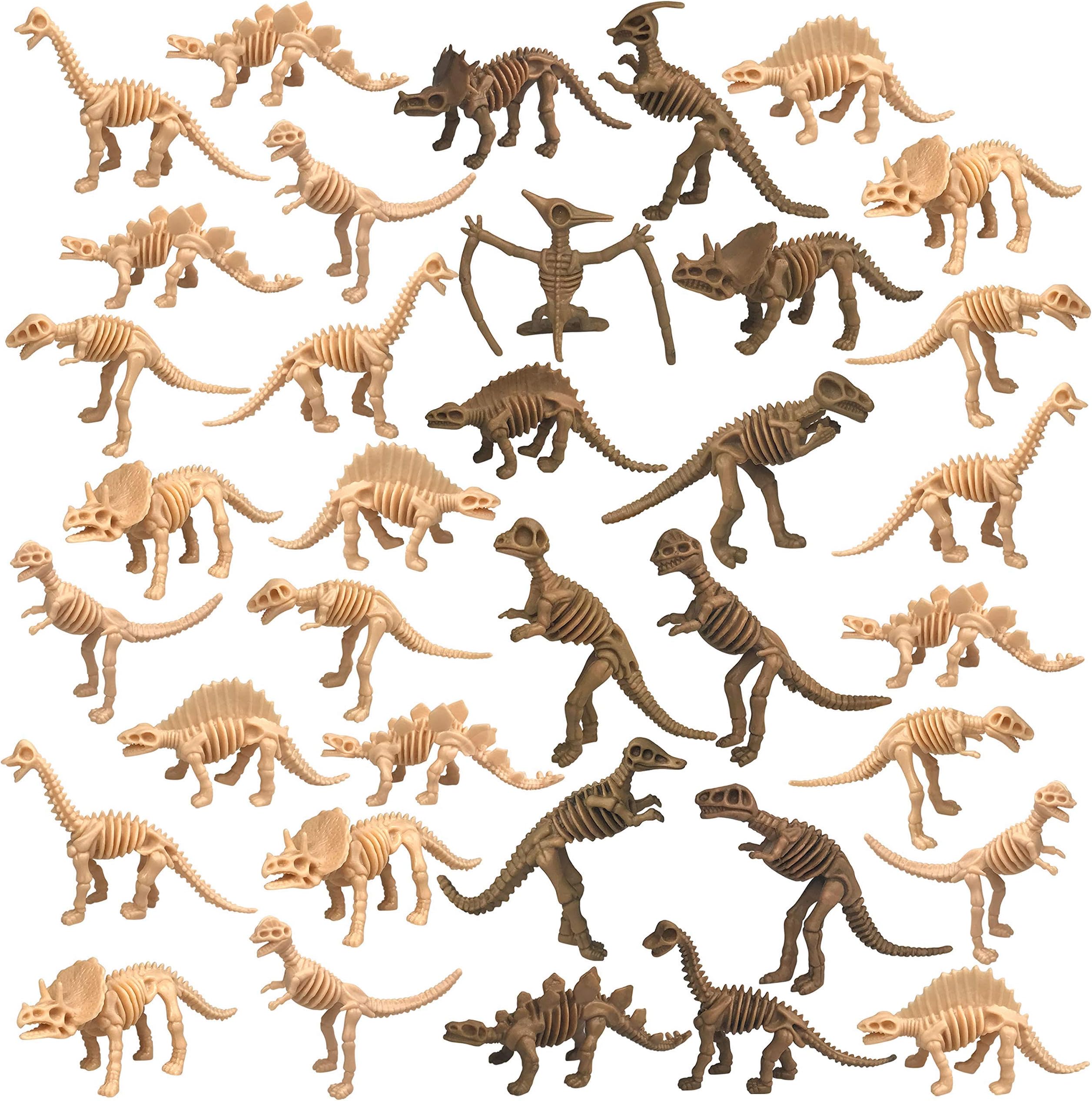 36 PCS Dinosaur Fossil Skeletons Dinosaur Skeleton Toys Assorted Figures Dino Bones for Dino Sand Dig Science Play Party Favor Decorations