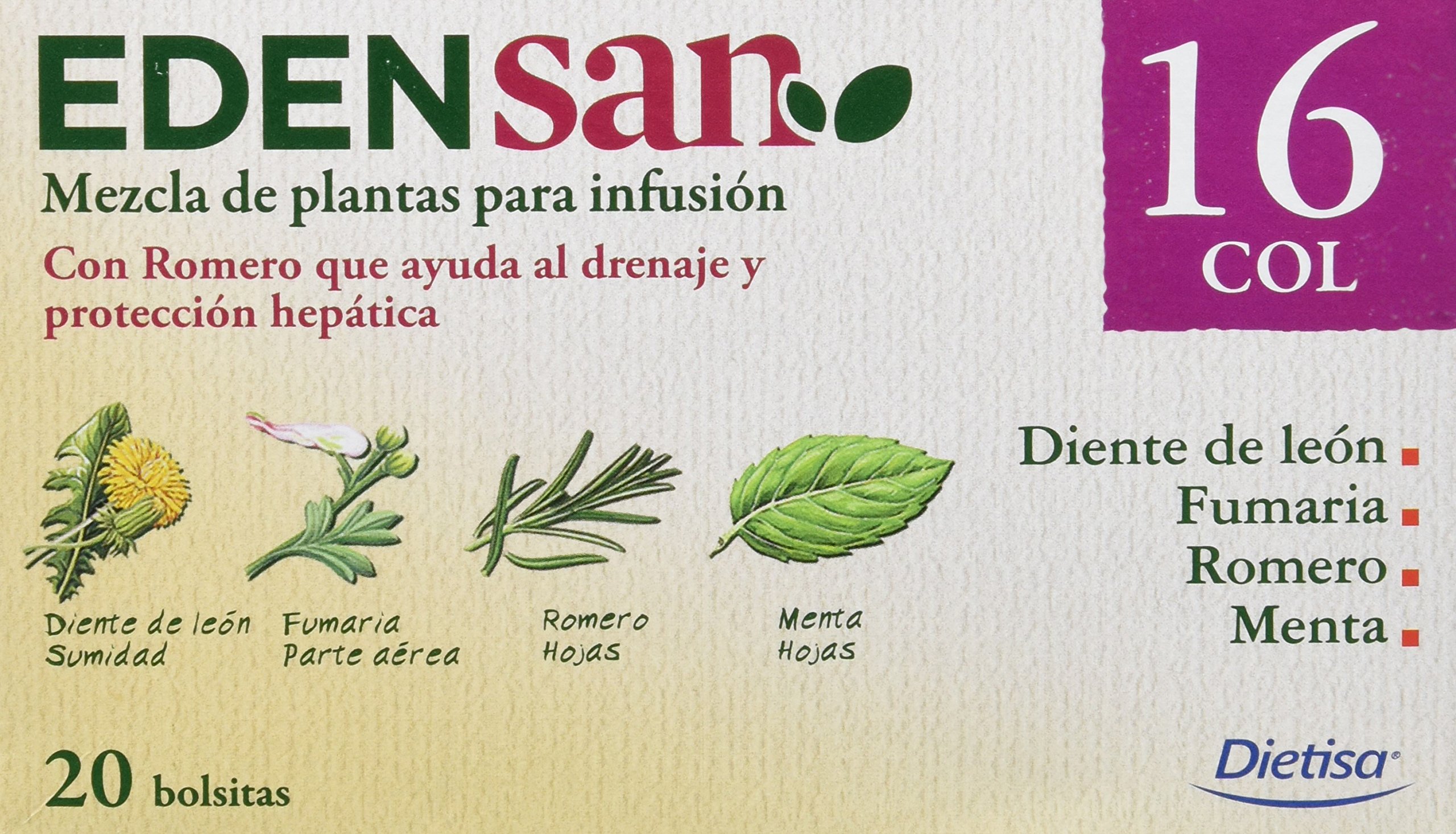 Dielisa Edensan 16 Col Filtros 20 bolsitas