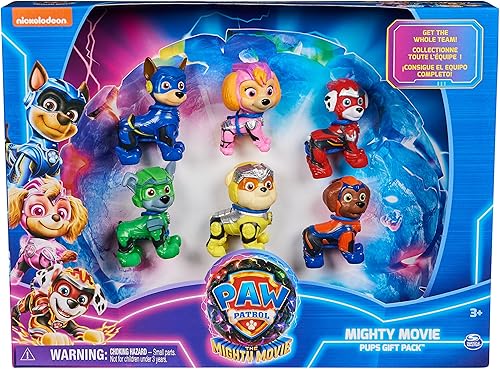 Miniatura 3 de Paw Patrol The Mighty Movie, paquete de regalo de figuras de juguete, con 6 figuras de acción coleccionables, juguetes para niños y niñas a partir