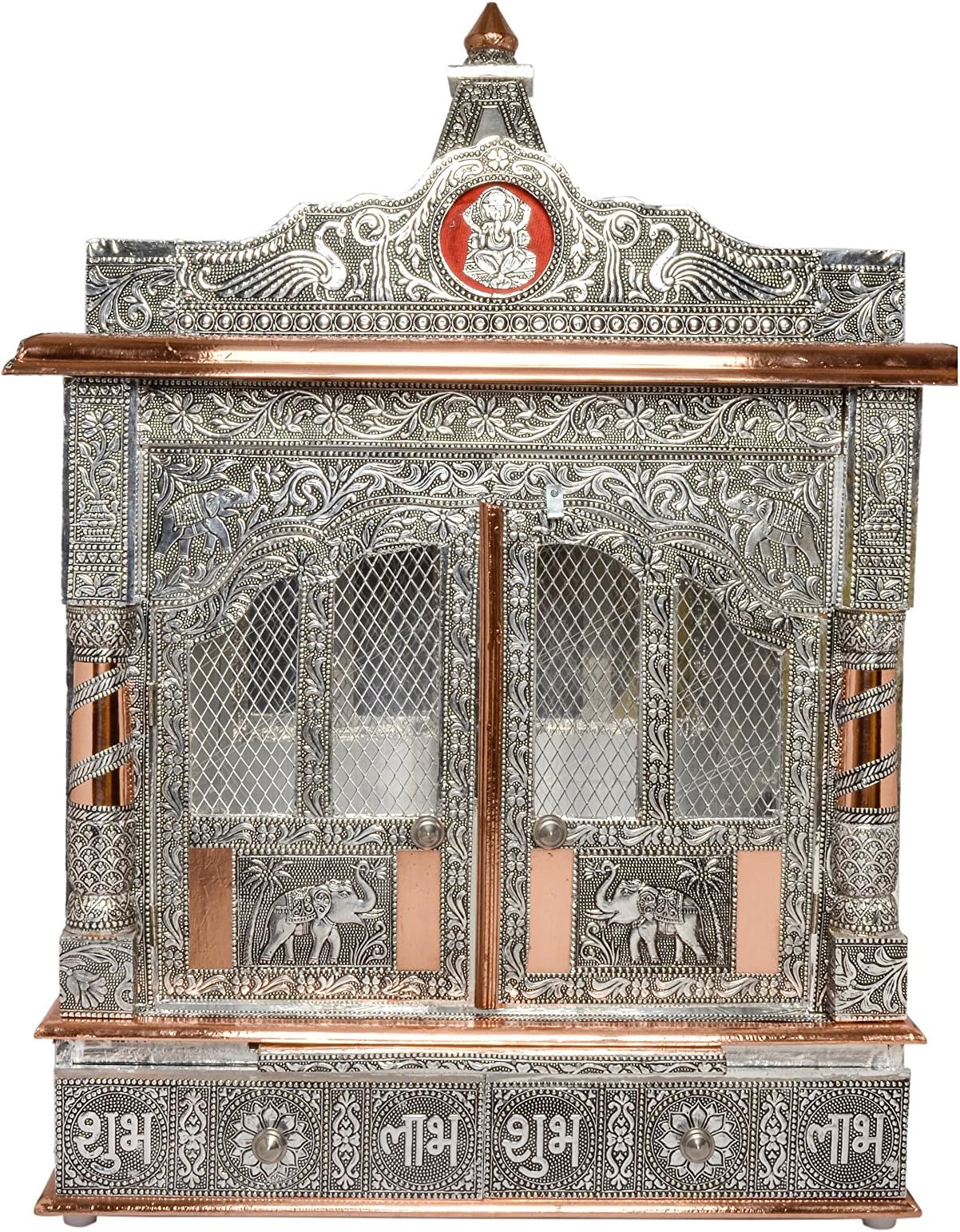 Home Hindu Mini Puja Mandir/Temple/Alter/ Mandap with Doors - 22" Inches - Large