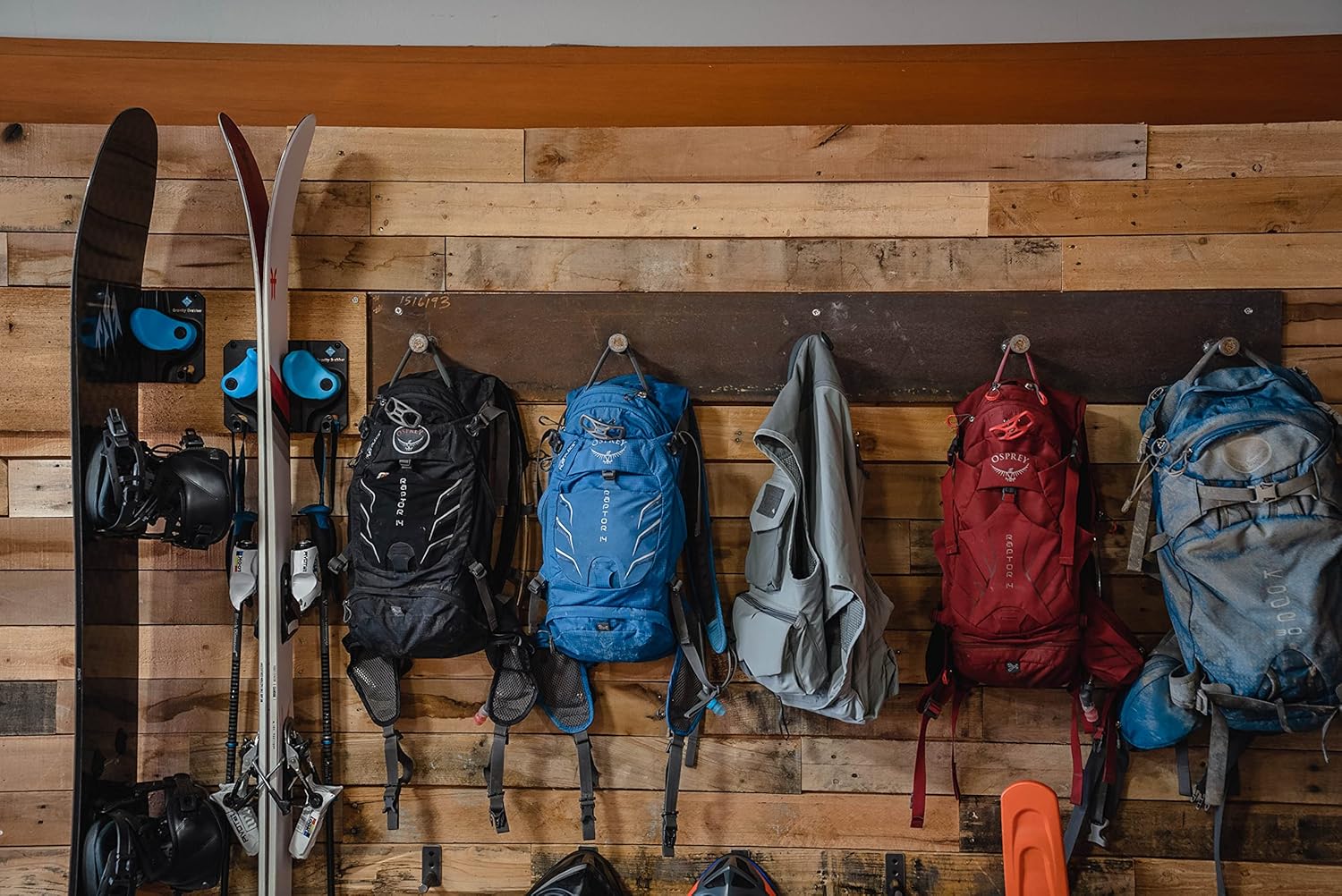Gravity Grabber - Ultimate Ski + Snowboard Wall Storage Rack | Save Your Rocker, Tips, and Tails | Damage-Free Ski/Snowboard Storage Rack | Fits any Ski or Snowboard | Ski/Board Wall Storage (Cyan, 2) : Sports & Outdoors