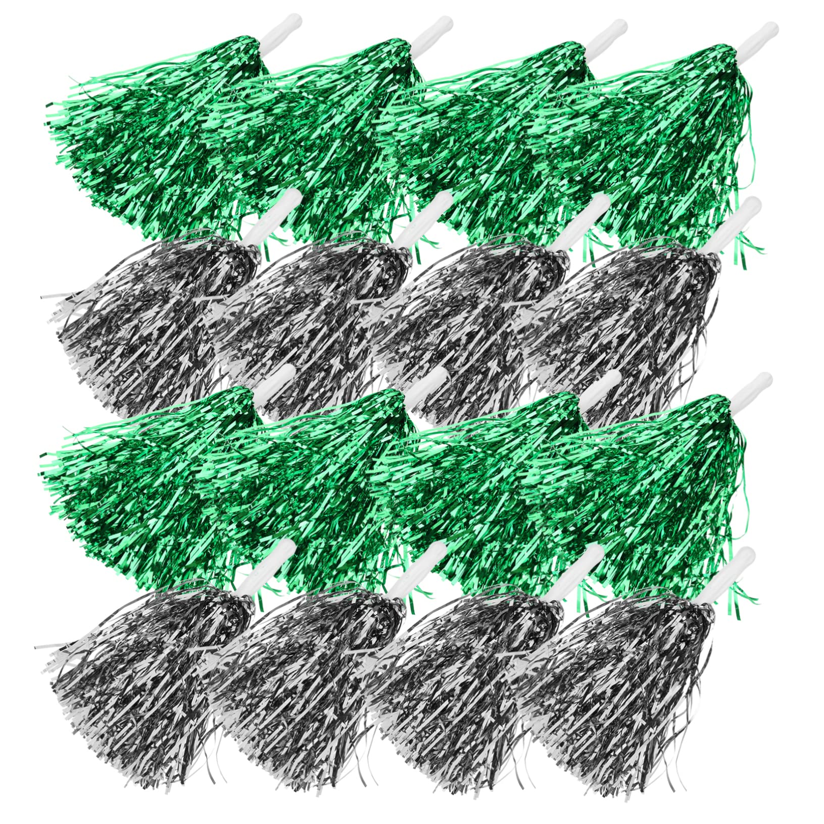 Mikikit Team Cheerleader Pompoms 24pcs Hand Flower Pom Poms Set for School Sports Dance Events