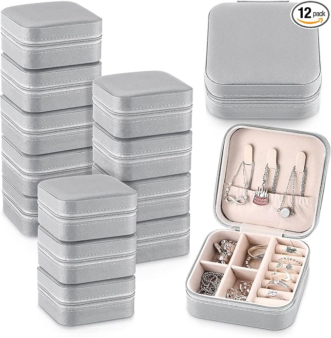 Yinkin 12 Pcs Mini Travel Jewelry Case Bridesmaid Proposal…