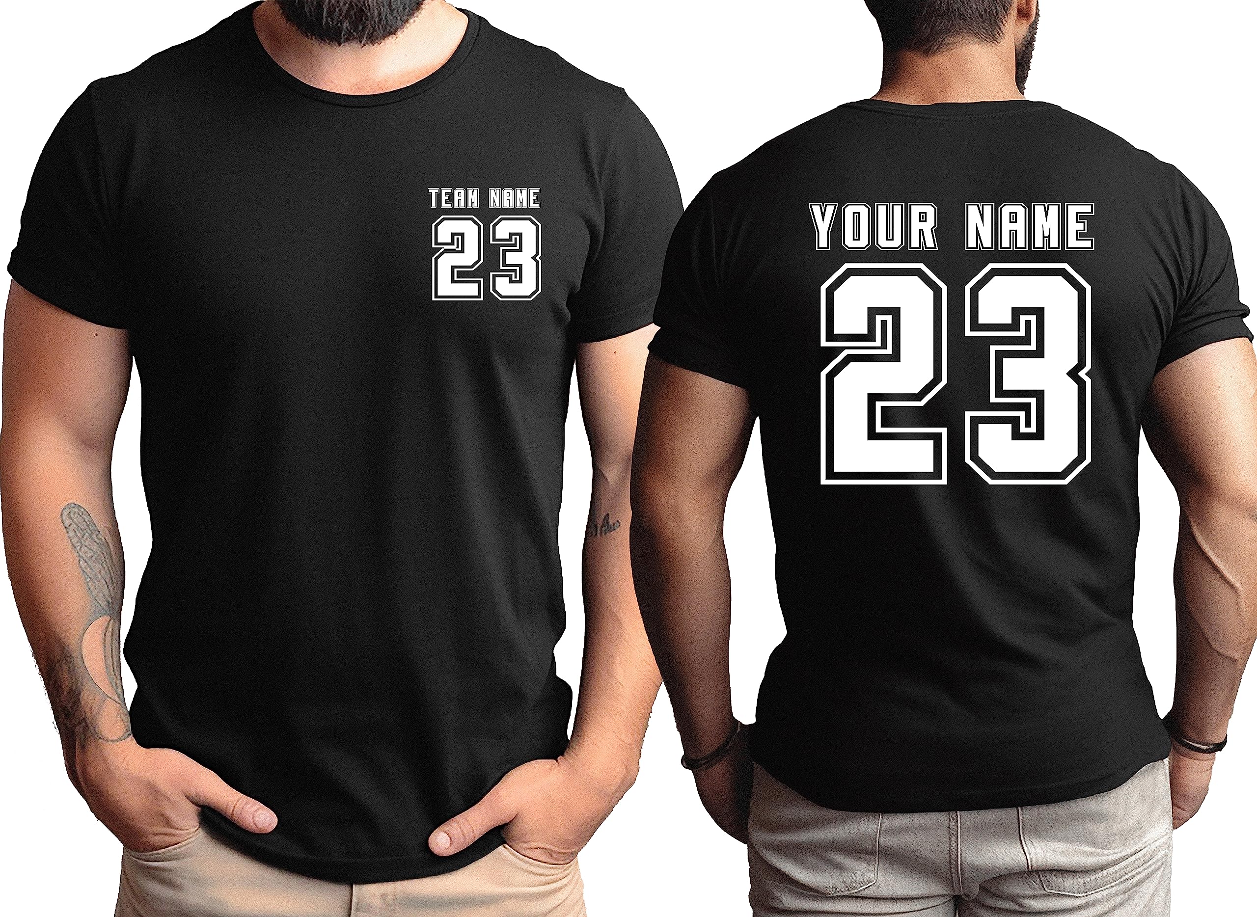 HandmadeCustom Name and Back Number, Personalized Sports T-Shirt, Sport Team Tee, Your Team Shirts, Toddler Name Shirts, Personalized Custom Raglan Black