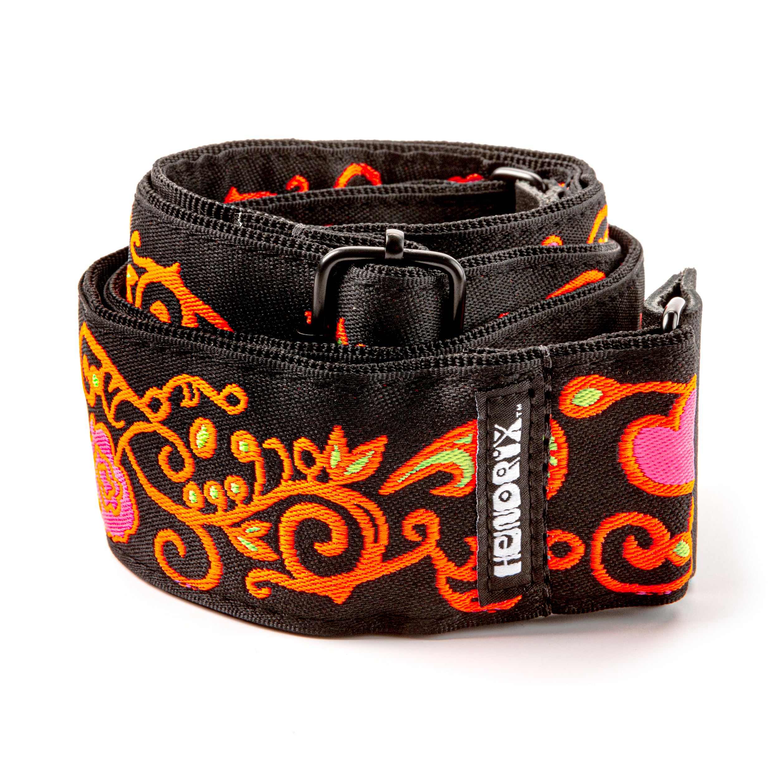 Dunlop Jimi Hendrix™ Blacklight Monterey Orange Jacquard UV Light Guitar and Bass Strap (JH23)
