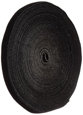 Velcro 1801-OW-PB/B Black Nylon Onewrap Velcro Strap, Hook and Loop, 1/2" Wide, 50 Length