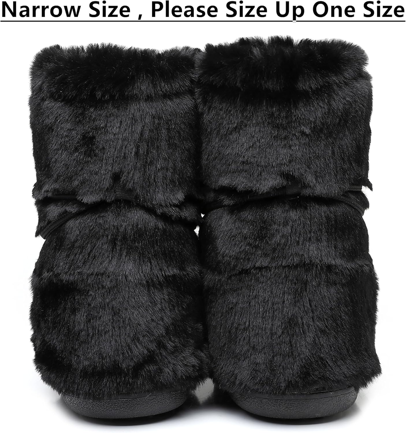 Winter Boots for Women, Furry Fuzzy Fluffy Faux Fur Snow Boots with Fur Lined Non-Slip Outsole Black White Pink Boots