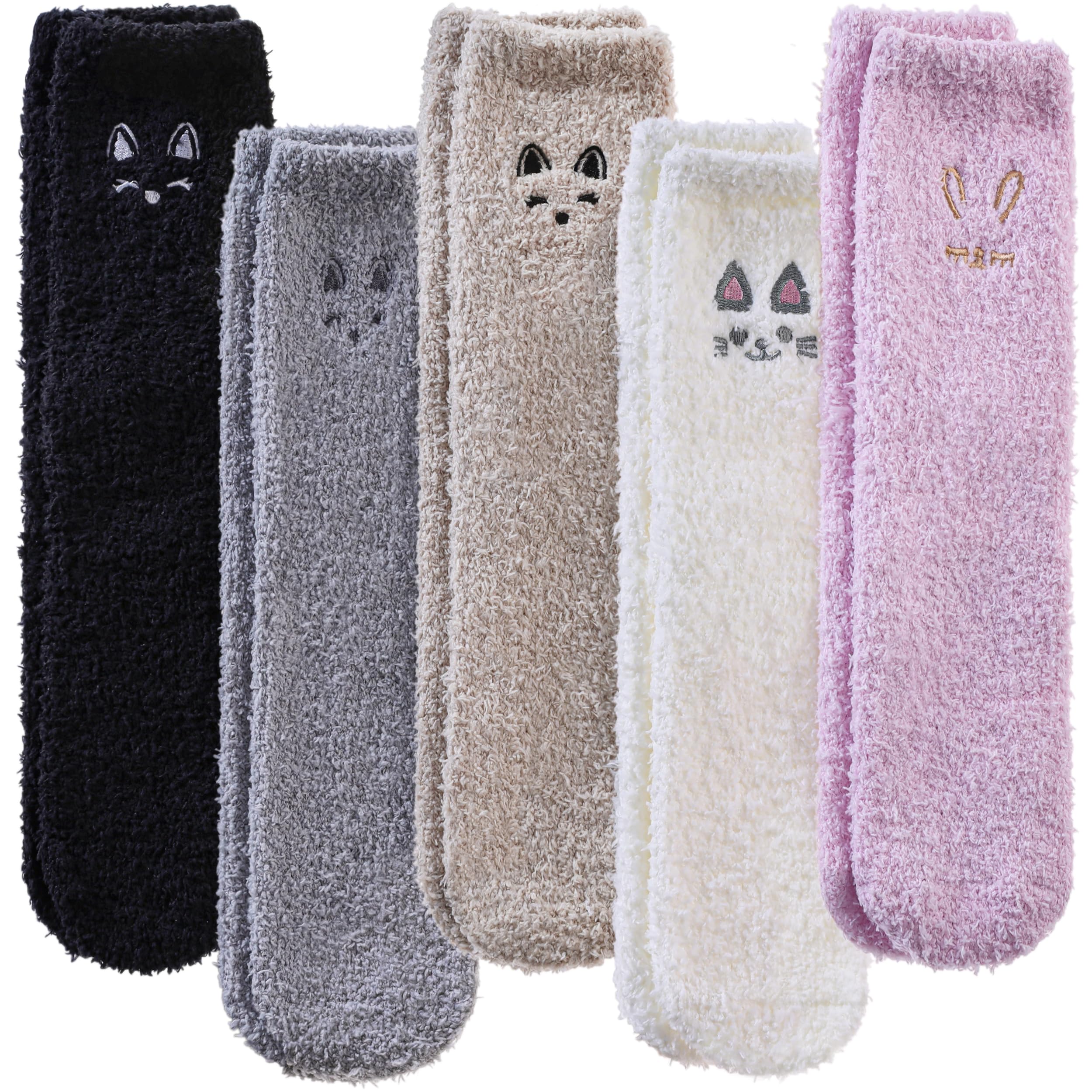 MQELONG Womens Super Soft Fuzzy Cozy Home Sleeping Socks Microfiber Winter Warm Slipper Socks
