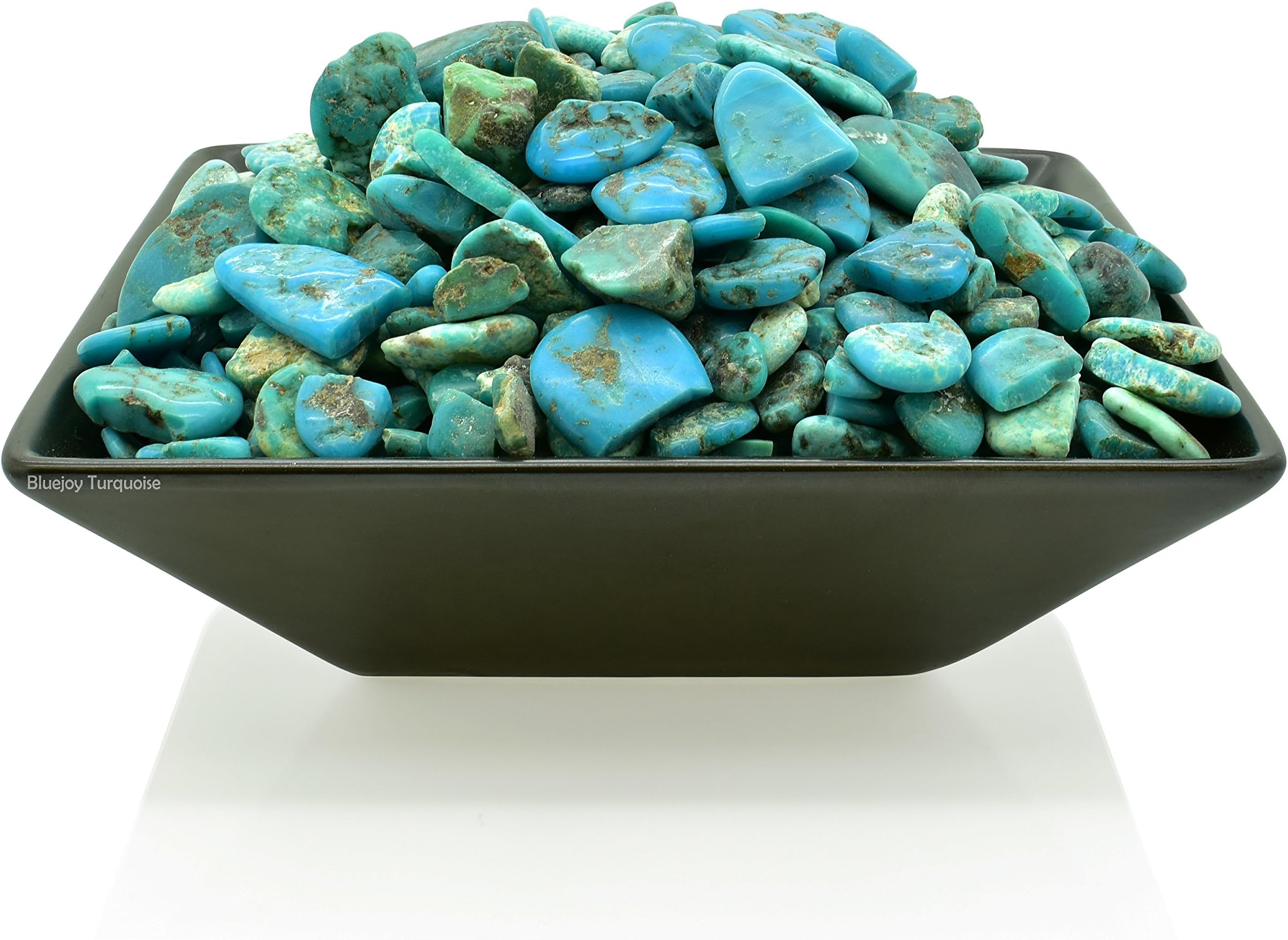 Bluejoy Natural Turquoise Tumbled Pebble Broken Chips for Inlay and Creative Jewelry Design (2 Ounce)