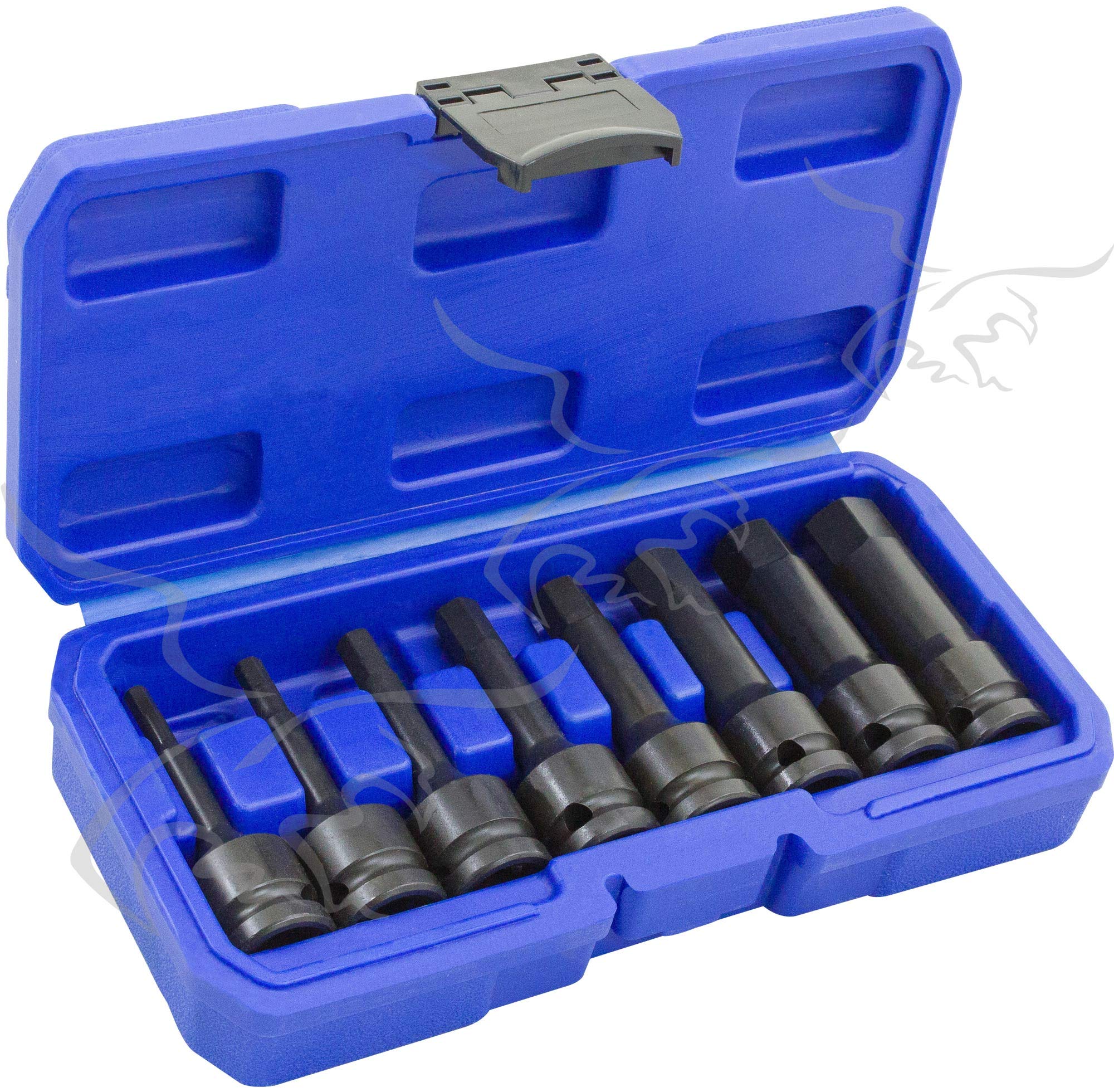 JUEGO DE LLAVES VASO LARGAS CON PUNTA ALLEN HEXAGONAL DE IMPACTO 5-19 mm 1/2"