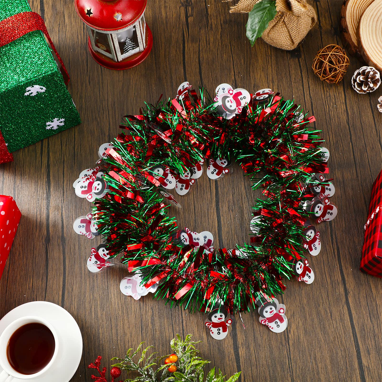 19.7 Foot Christmas Decoration 19.7 Foot Christmas Tinsel Garland -  Metallic Twist Decor For Fireplace, Staircase \u0026 Outdoor Fireplace Mantel Tinsel  Decor, image size:1600x1600