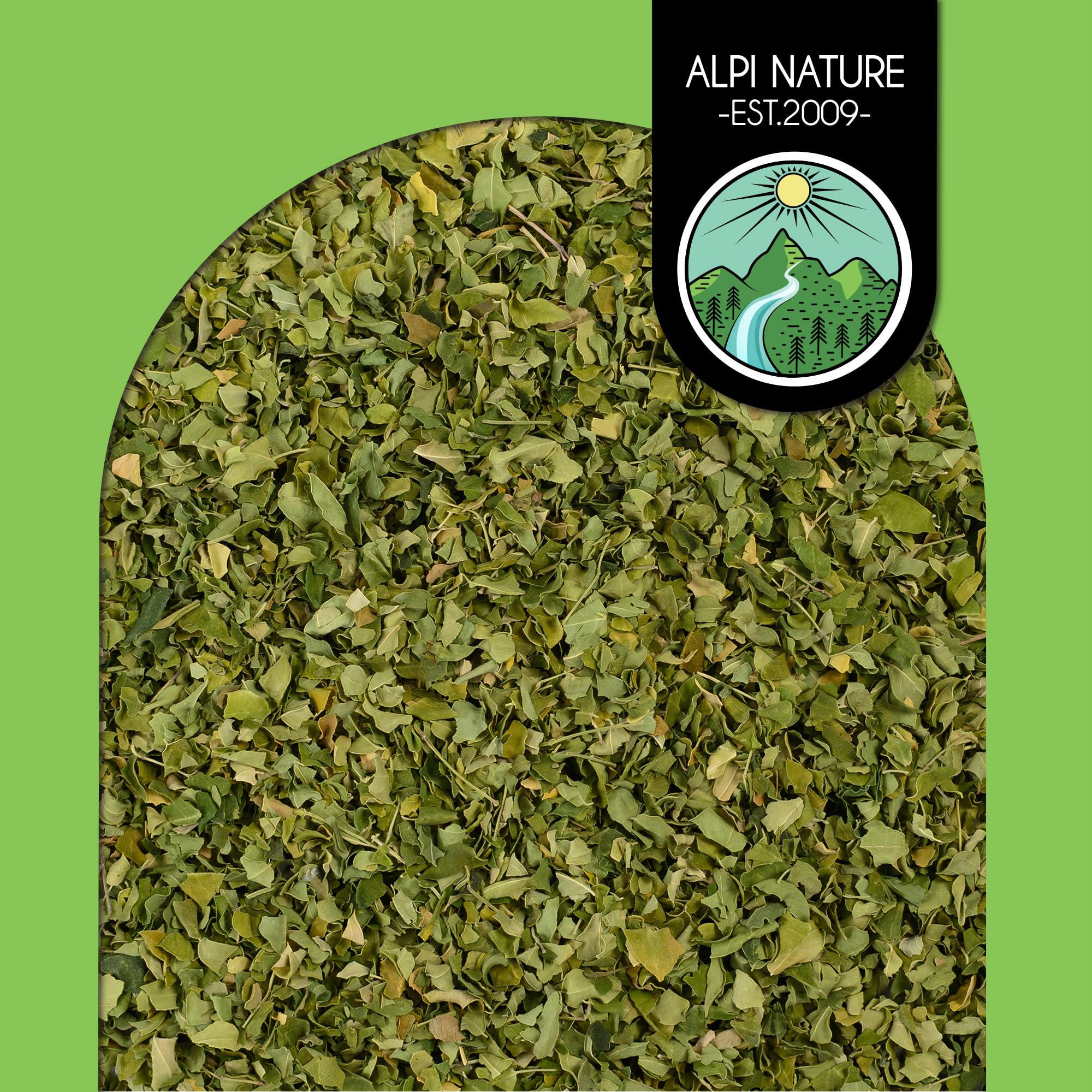 Alpi Nature Ekologiczna Moringa 100g, Suszone i Cięte Liście Moringi, Ziołowa Herbata Liściasta