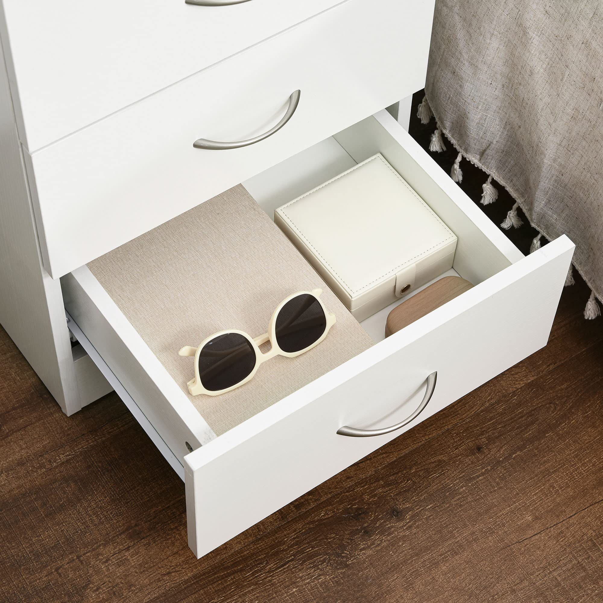 HOMCOM Conjunto de 2 Mesitas de Noche Modernas Mesillas de Noche con 3 Cajones Mesitas Auxiliares para Salón Dormitorio Carga 50 kg 40x35x58 cm Blanco