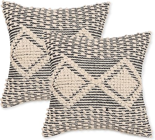 Vista 15 de REDEARTH · Fundas de Cojines Decorativos con Mechones - Fundas Decorativas Tejidas con Textura Boho para Sofá, Cama, Casa de Campo, Silla, Patio