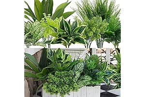 Outdoor Artificial Boxwood Hedge, UV Resistant 18Pcs Faux Plastic Greenery