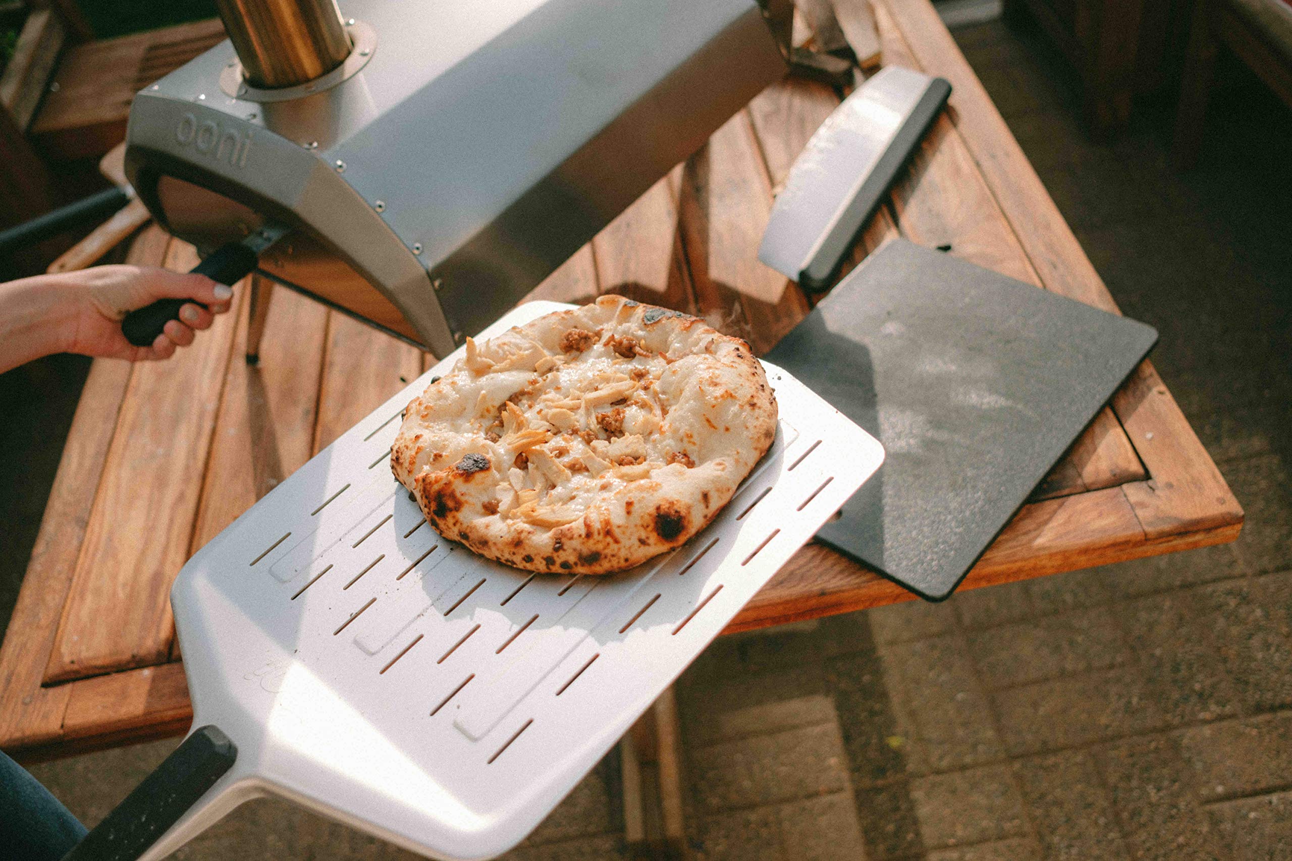Ooni 12” Perforated Pizza Peel Long Handle Perforated Aluminium Pizza