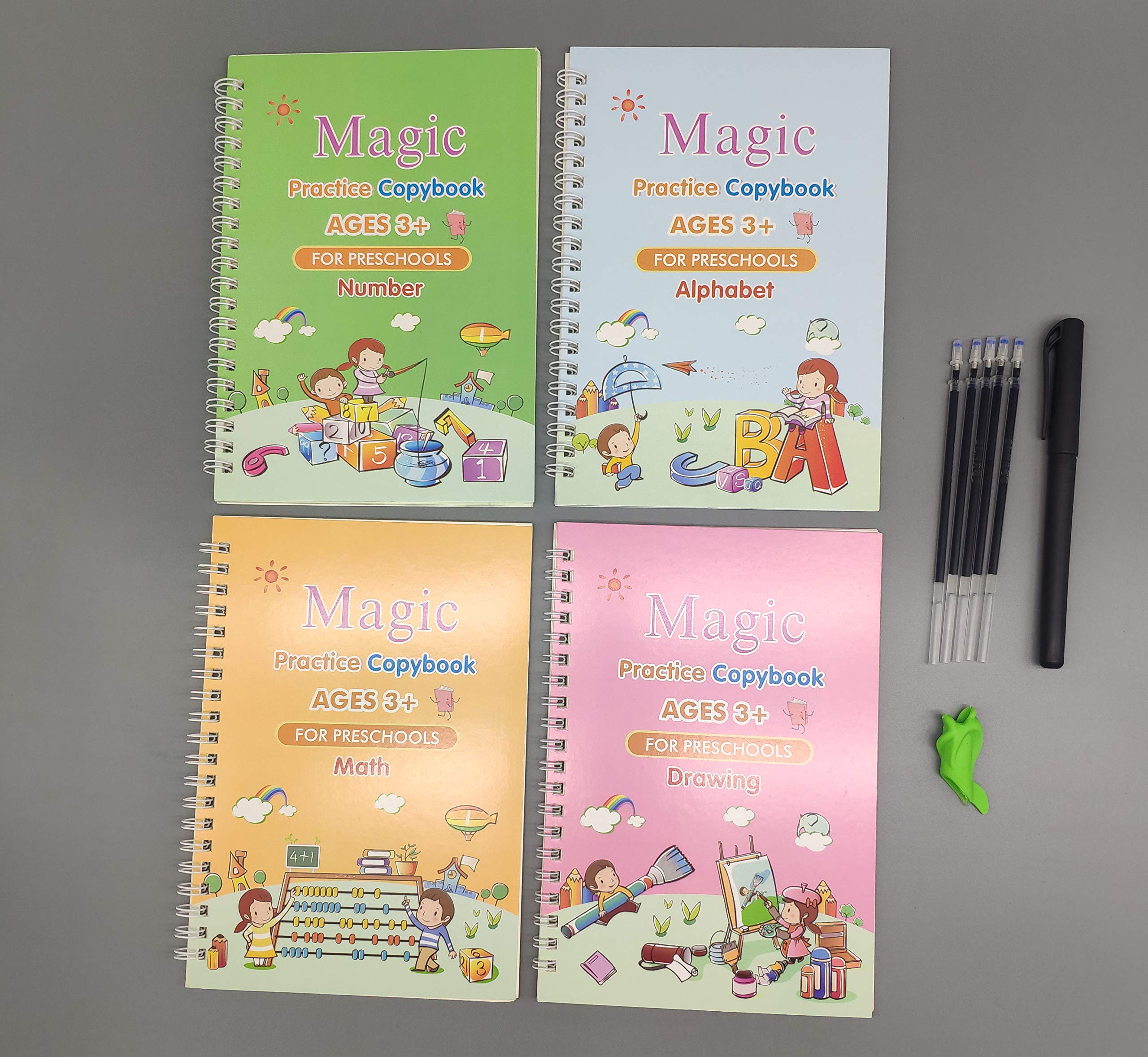 English Tracing Book,Wipe-free Children's Copybook Magic Practice Copybook Repeated Practice Paper Workbook Different Handwriting Fonts For Children-not Easy To Stain