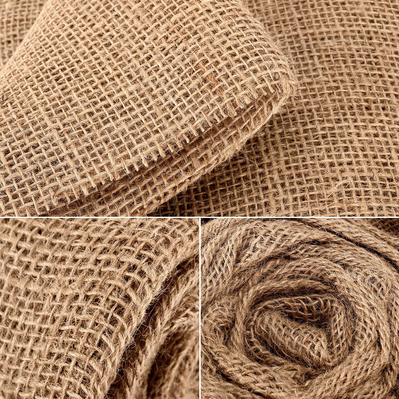 JEUIHAU 2 Rolls 40 Inch x 23 Feet Natural Burlap Fabric, Burlap Fabric roll with Finished Edges, Burlap Wrap for Frost Protection, Keep Plant Warm and Moisturizing