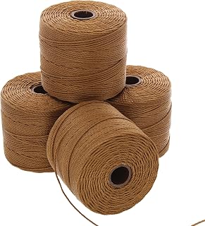 The Beadsmith S-Lon Bead Cord – .5 mm Twisted Nylon Cord for Stringing, 4 Spools, Milk Chocolate Color, TEX210, 77 Yards per Spool