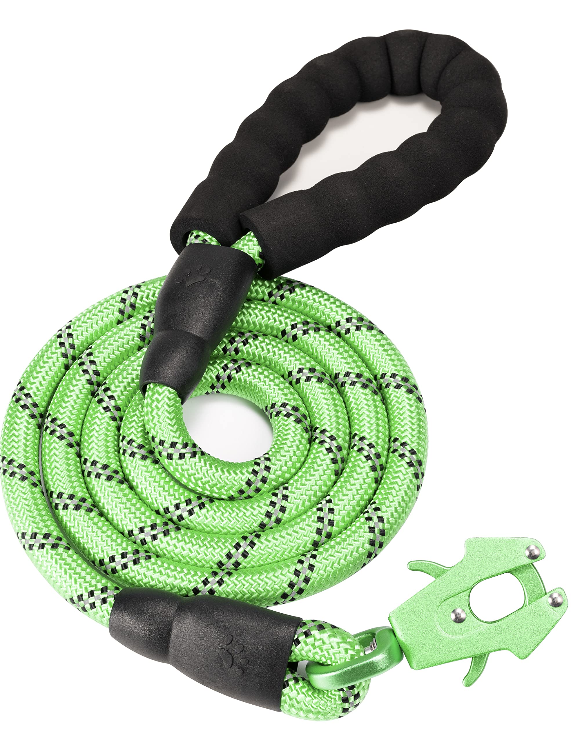 GEIT 2/4/5/6FT Dog Leash, Heavy Duty Rope Leashes, Reflective Nylon Pet Lead with Aluminum Quick Release/Locking Tactical Frog Clip for Small Medium