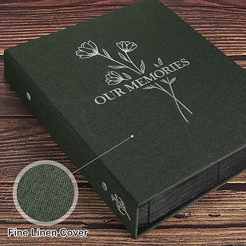 Vista 83 de Lanpn Álbumes de fotos pequeños de 4 x 6 pulgadas, 50 imágenes, paquete de 2 unidades, mini capacidad de lino Our Memories, juego de bolsillos