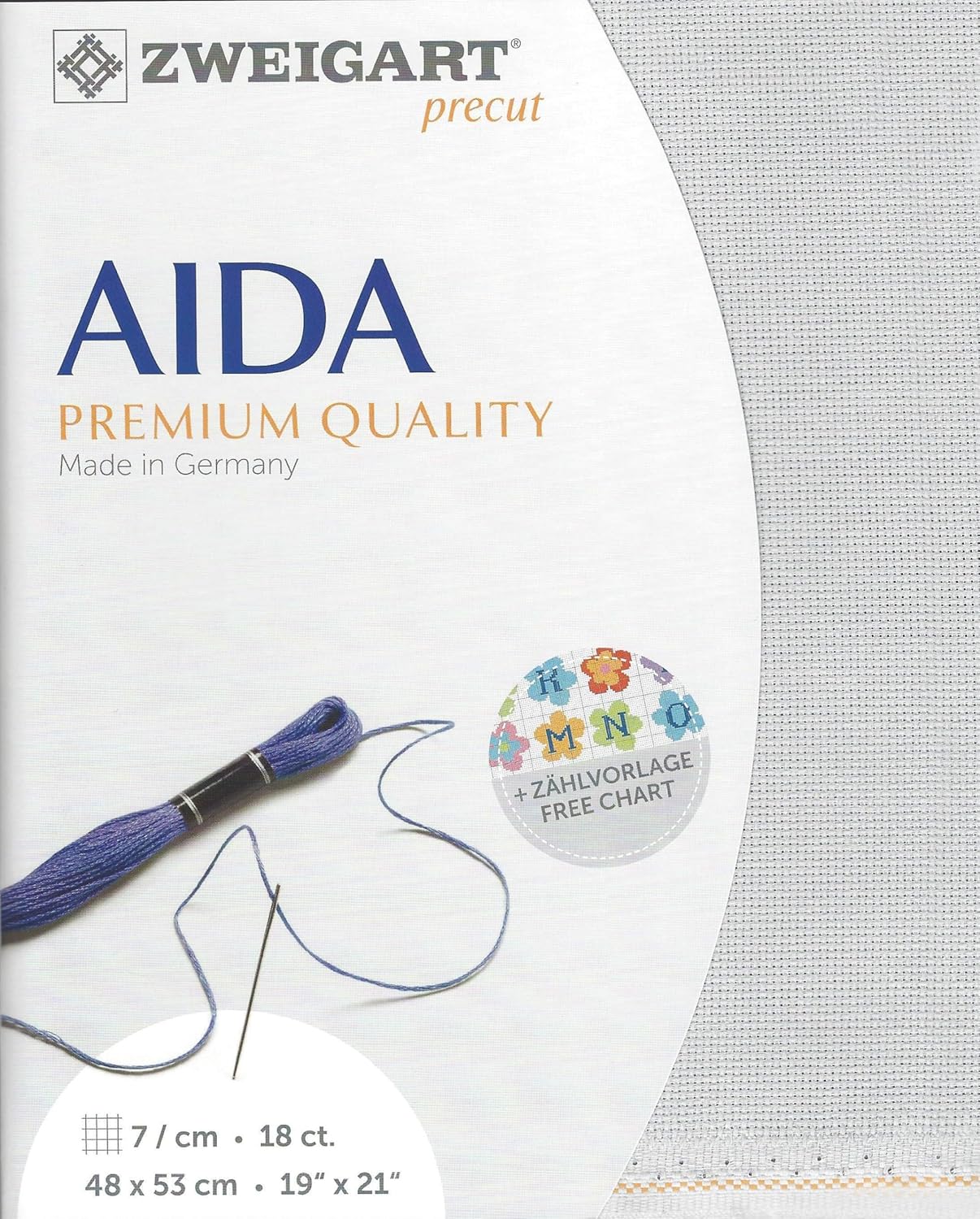 Wizardi Fein-Aida Petit Point 18 Count Gray with White Points. Needlework Canvas, Cross-Stitch Fabric, Embroidery Cloth, Needlepoint Canvas. 3793/7349 Precut Zweigart