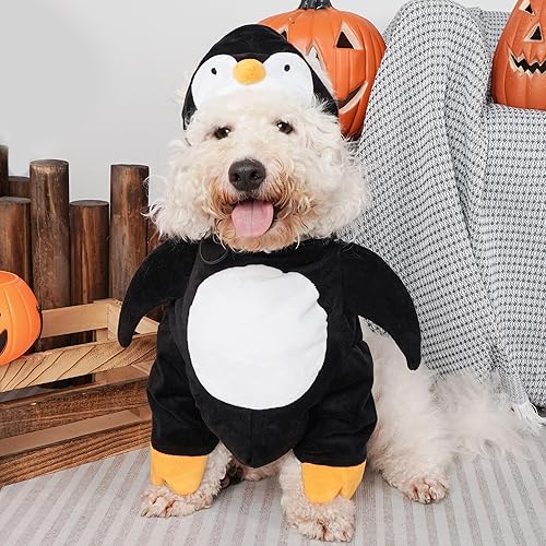 Miniatura 8 de cyeollo Disfraz para perro, lindo pingüino para perro, cosplay, cachorro, divertido disfraz de Halloween, fiesta, vacaciones, ropa para perros