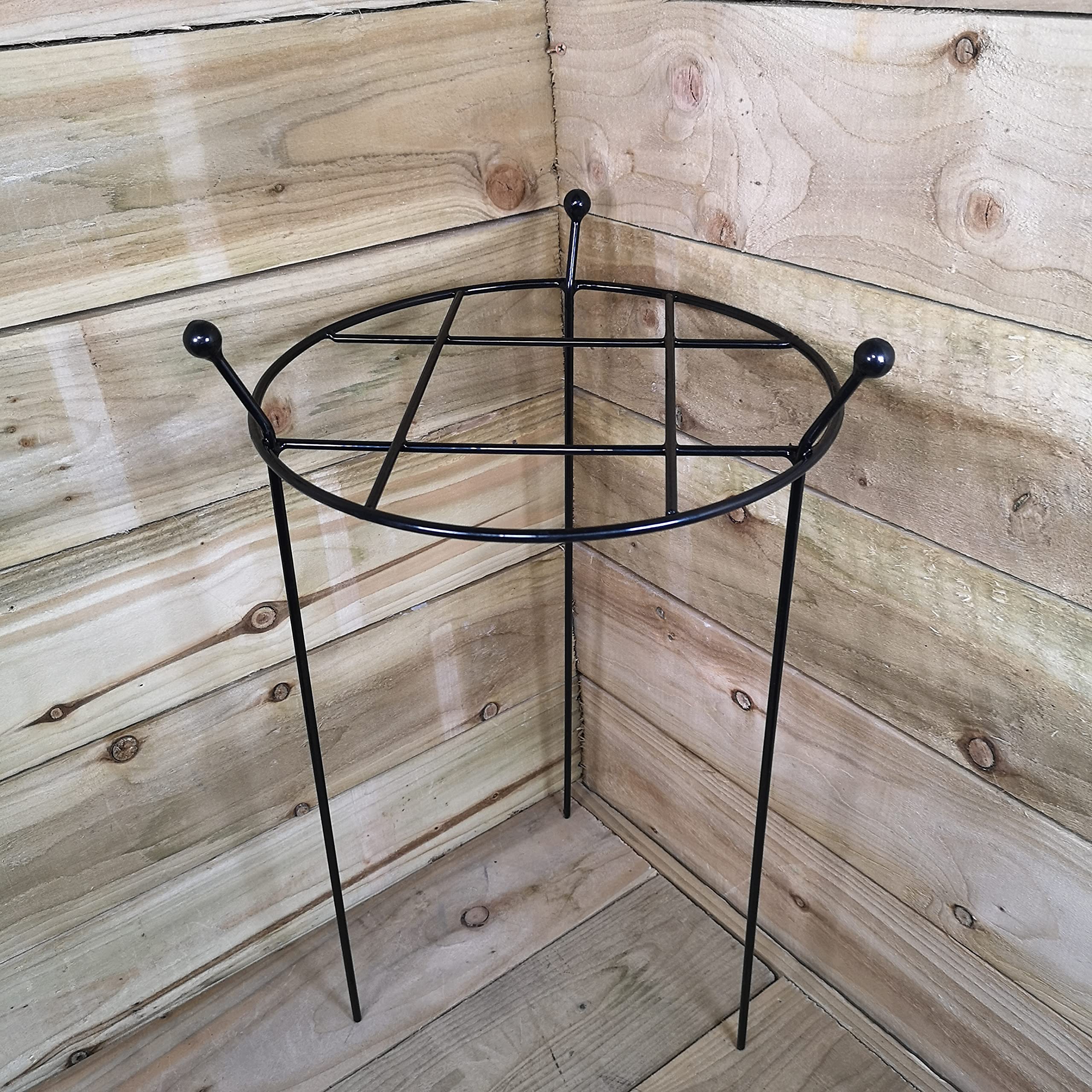 Samuel ALEXANDER Pack of 2 Cottage Heavy Duty Black Metal Steel Herbaceous Garden Plant Support Grow Through Small 60cm x 35cm