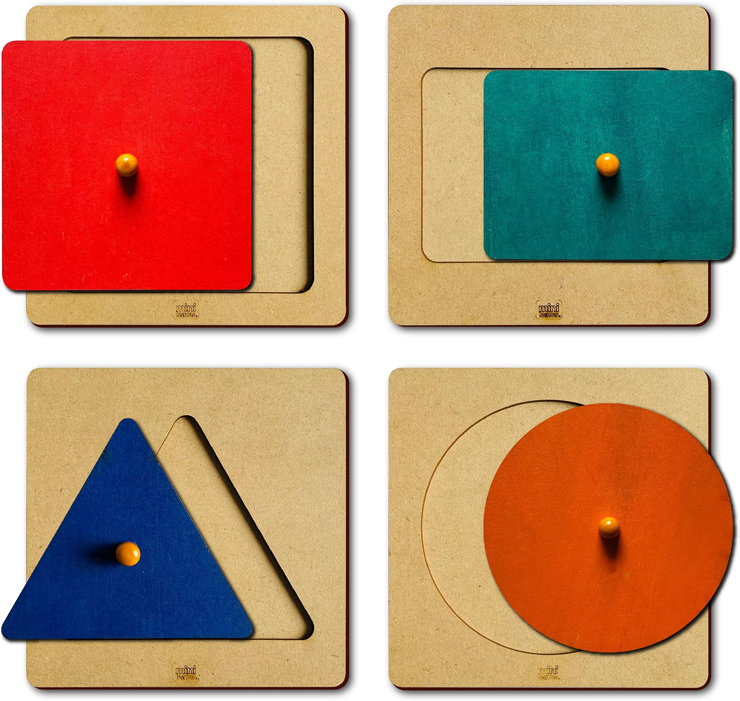 Montesoori Baby Toys Puzzles Colorful Multiple Shape Puzzles Toys for 6-12 Months 1 2 3 Years Old Toddlers (4 Pieces)