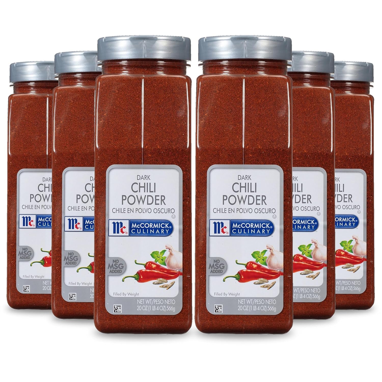 McCormick Culinary Dark Chili Powder, 20 oz (Pack of 6) - Six 20 Ounce Containers or Dark Chili Powder, Enhances Nachos, Tacos, Enchiladas and Dark Chocolate
