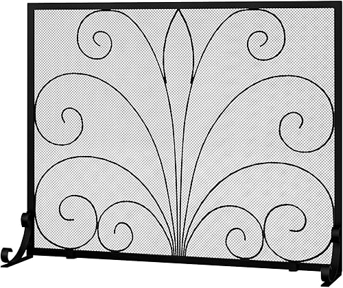 Miniatura 9 de Fire Beauty Pantalla de chimenea, malla decorativa de hierro forjado hecha a mano, malla de metal para horno, fuegos de fuego, protector de chispas