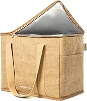 Vista 13 de Bolsa de comestibles reutilizable aislada – Lona, a prueba de fugas, bolsa enfriadora grande extragrande, bolsas de compras aisladas